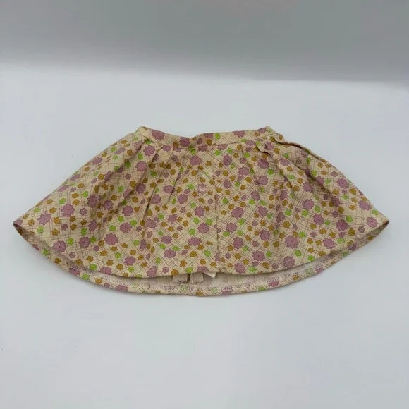American Girl Doll Floral Pleated Skirt Tan Pink Green 18 Inch Doll Clothes - Picture 4 of 4